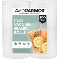 Avid Armor 2 Pack 8 x 50 Rolls Vacuum Sealer Bags for Food Saver, Seal a Meal Vac Sealers Heavy Duty Commercial, BPA Free, Sous Vide Vaccume Safe, Cut to Size Storage Bag 100 Total Feet Embos