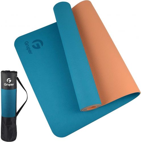  Gruper Yoga Mat Non Slip, Eco Friendly Fitness Exercise Mat with Carrying Strap,Pro Yoga Mats for Women,Workout Mats for Home, Pilates and Floor Exercises