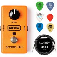 Artist Unknown MXR M101 Phase 90 Effects Pedal Bundle with MXR Instrument Cable and 6 Assorted Dunlop Picks