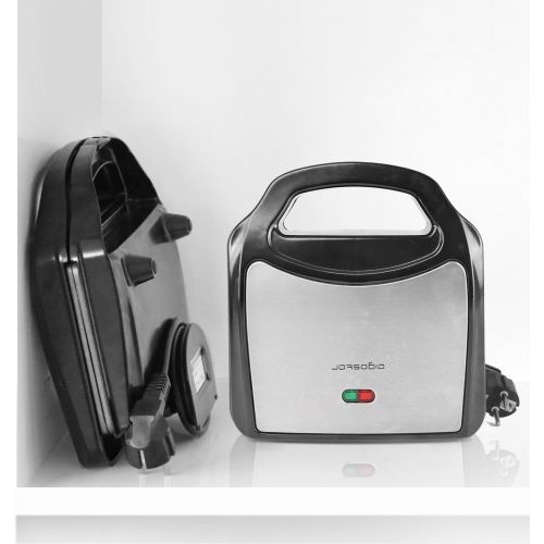  Aigostar Cieplo Steel 30CEX - Sandwich Toaster, 700 Watt, Toastplatten 23 x 13cm, BPA frei - Silber & Schwarz. EINWEGVERPACKUNG.