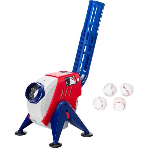  Franklin Sports Kids Pitching Machine - Plastic Baseball Pitching Machine for Kids Batting Practice - MLB Power Pitcher with Adjustable Speeds