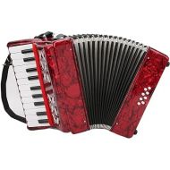 IRIN 22?Key 8 Bass Accordion Piano Accordion Professional Educational Musical Instrument with Retractable Strap for Beginners Students 12.4 x 11.6 x 5.7in