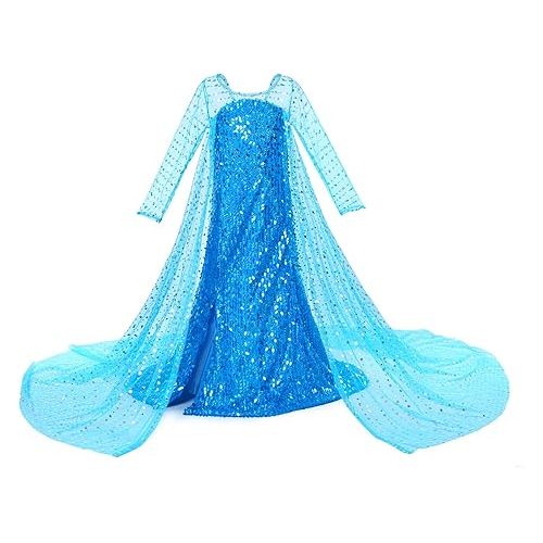  Luxury Princess Dress Costumes With Shining Long Cape Girls Birthday Party