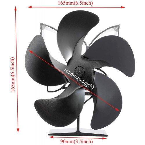  DXDUI 5 Blade Fireplace Fan Aluminum Alloy Quiet Safe Heat Powered Stove Fan Efficient and Fast Heat Dissipation,for for Indoor Wood Burners Outside and Stove Heaters
