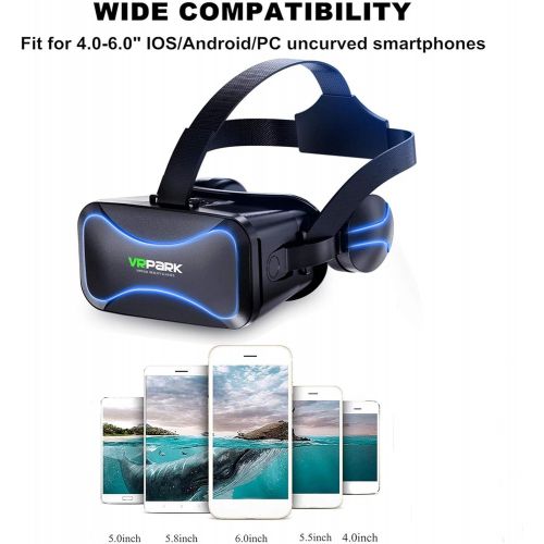  Rainao 3D VR Glasses for Mobile Phone Universal with Bluetooth Grip HD Video Film Glasses Virtual Reality Headset FOV 100 120 Degree for 3.5 6 Inch Smartphones Android IOS