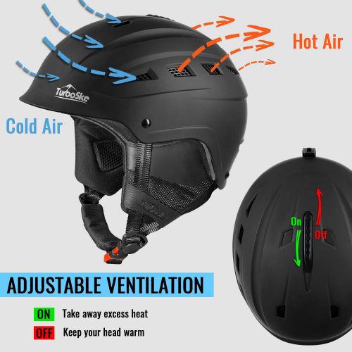  TurboSke Ski Helmet, Snowboard Helmet, Snow Sports Helmet, Audio Compatible for Men Women and Youth