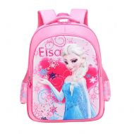 YOURNELO Girls Cute Fashion 3D Frozen Anna & Elsa Princess Backpack School Bag Bookbag Rucksack (Elsa Pink)