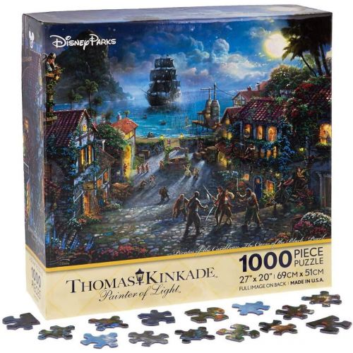 디즈니 Disney Parks Exclusive Thomas Kinkade Pirates of Caribbean 27x20 1000 Pc. Puzzle