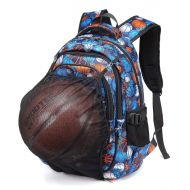 BLUEFAIRY Kids Backpack For Boys Elementary School Bags Bookbag Durable (Basketall)