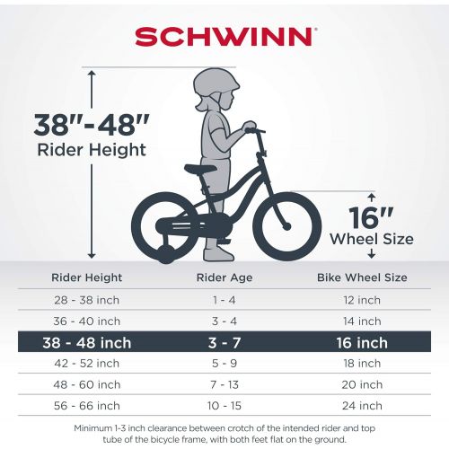  Schwinn Jasmine Girls Bike with Training Wheels, 16-Inch Wheels, Multiple Colors