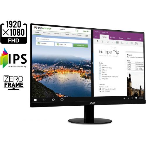 에이서 [아마존베스트]Acer SB220Q bi 21.5 Inches Full HD (1920 x 1080) IPS Ultra-Thin Zero Frame Monitor (HDMI & VGA Port), Black
