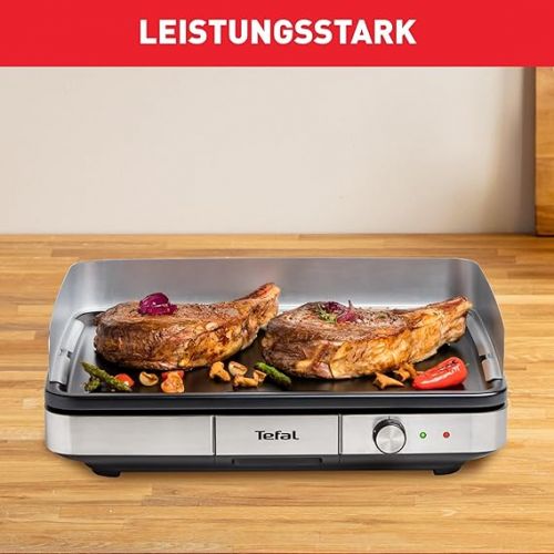 Tefal Maxi Plancha CB690D Electric Table Grill | Extra Large | Non-Stick Teppanyaki Plate | Easy to Clean | Can be Used Indoor and Outdoor Use | Includes Removable Wind Protection + Spatula | 2300 W,