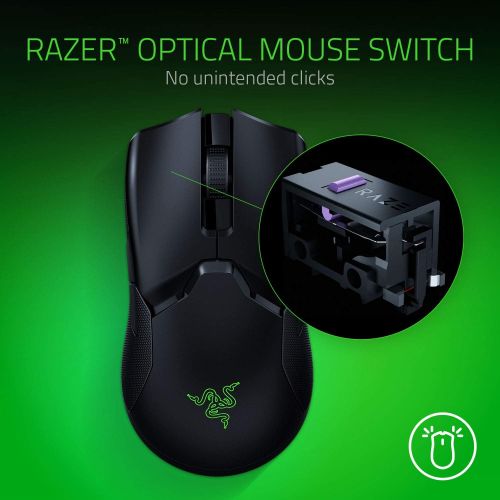 레이저 Razer Viper Ultimate Hyperspeed Lightweight Wireless Gaming Mouse & RGB Charging Dock: Fastest Gaming Mouse Switch - 20K DPI Optical Sensor - Chroma Lighting - 8 Programmable Butto