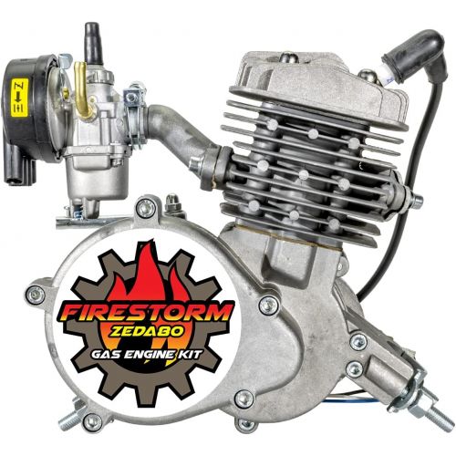 제드 Zeda 80 Complete 2 Stroke 80cc Bicycle Engine Kit - Triple 40 Motorized Gas Bike - Firestorm Edition
