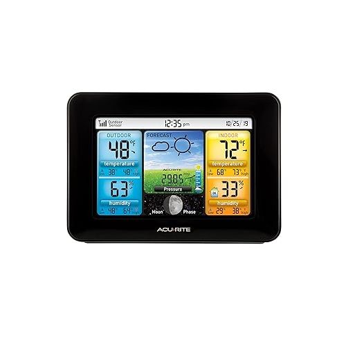  AcuRite Wireless Home Weather Station with Color Display, Indoor Outdoor Thermometer and Temperature Sensor