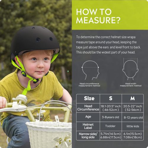  OutdoorMaster Kids Skateboard Helmet -Toddler to Youth Bike Helmets for Girls and Boys Adjustable Multi-Sports