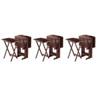 Winsome Wood Winsome Oversize Snack Table Set, Walnut (Pack of 3)