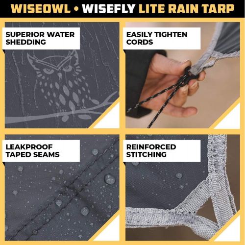  Wise Owl Outfitters Rain Fly Tarp  The WiseFly Premium 11 x 9 ft Waterproof Camping Shelter Canopy  Lightweight Easy Setup for Hammock or Tent Camp Gear  6 Styles