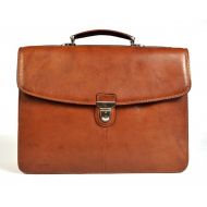 Mens Leather 17 Laptop Business Briefcase Bag for Professionals Double Compartment Multi Organizational Pockets made with Real Italian Cowhide Leather by Tony Perotti