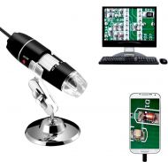 Jiusion 40 to 1000x Magnification Endoscope, 8 LED USB 2.0 Digital Microscope, Mini Camera with OTG Adapter and Metal Stand, Compatible with Mac Window 7 8 10 Android Linux