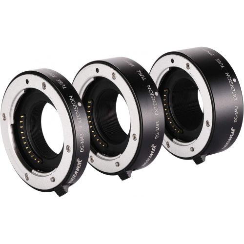 니워 Neewer AF Auto Focus Macro Extension Tube Set 10mm/16mm/21mm for Micro 4/3 Mount Mirrorless Camera Compatible with Olympus Pen, Panasonic Lumix BMPCC Cinema Camera