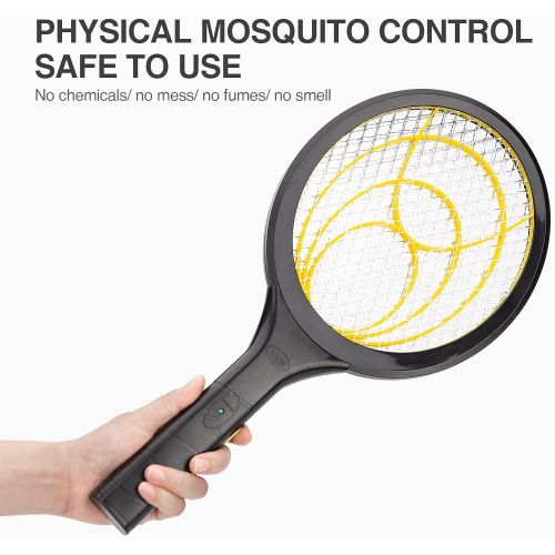  mafiti Electric Fly Swatter Fly Killer Bug Zapper Racket for Indoor and Outdoor 2AA Batteries not Included (2, Yellow)