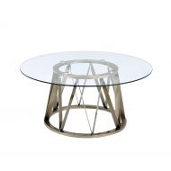 Acme Furniture ACME Perjan Antique Brass Coffee Table with Glass Top