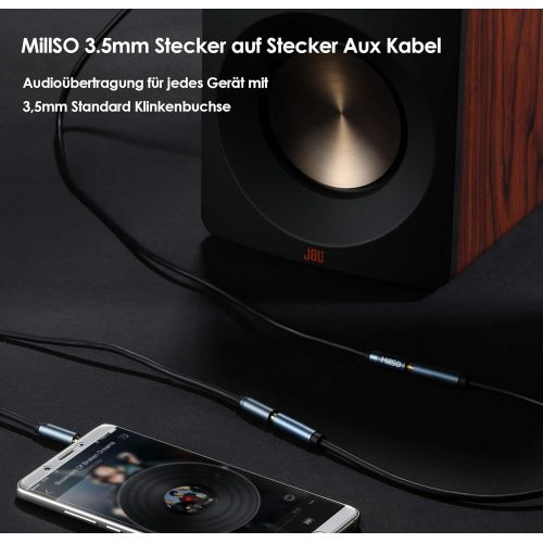 [아마존베스트]MillSO Stereo Audio Cable 5 m 3.5 mm Aux Jack Cable for Headphones, PC, Laptop, Smartphone, Tablet, MP3 Player, Car, HiFi Receiver, Bluetooth Speaker and More
