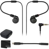 Audio-Technica ATH-E40 E-Series Professional in-Ear Monitor Headphones + USB C to 3.5mm Audio Adapter + Cleaning Cloth - Top Value Bundle