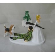 Custom Design Wedding Supplies by Suzanne Wedding Reception Party Dog Camo Groom Hunter Hunting Cake Topper