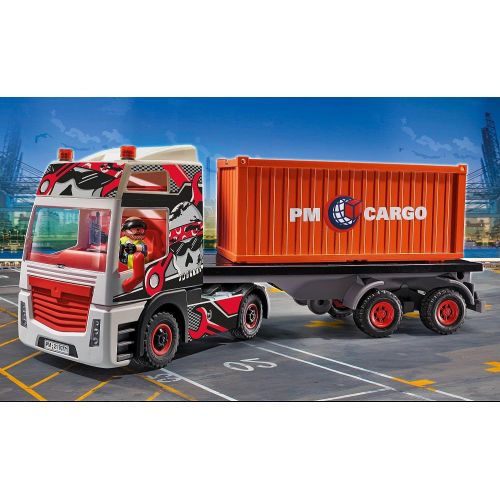 플레이모빌 Playmobil City Action 70771 Truck with Cargo Container, RC-Compatible, for Children Ages 4+