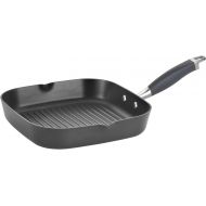 Anolon Advanced Hard Anodized Nonstick Square Griddle Pan/Grill with Pour Spout, 11 Inch, Gray