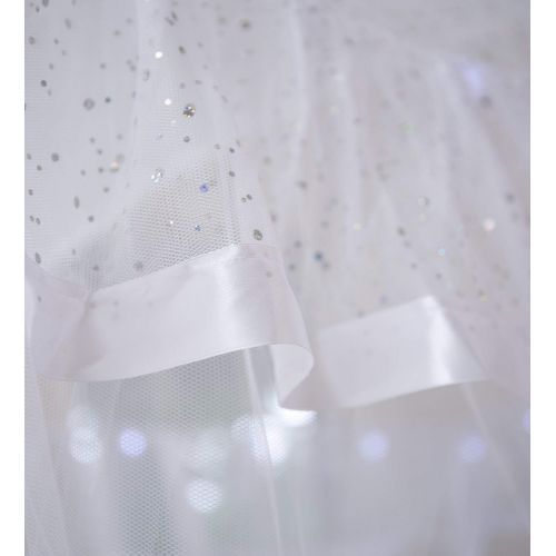  [아마존베스트]HearthSong Sparkling Lights Light-Up Bed Canopy for Twin, Full, or Queen Beds, 58 L x 50 W, White (729530-WH)