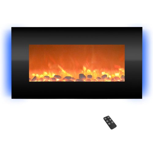  Northwest 80-BL31-2001 Electric Fireplace-Wall Mounted with 13 Backlight Colors, Adjustable Heat and Remote Control-31 inch, 31, Black