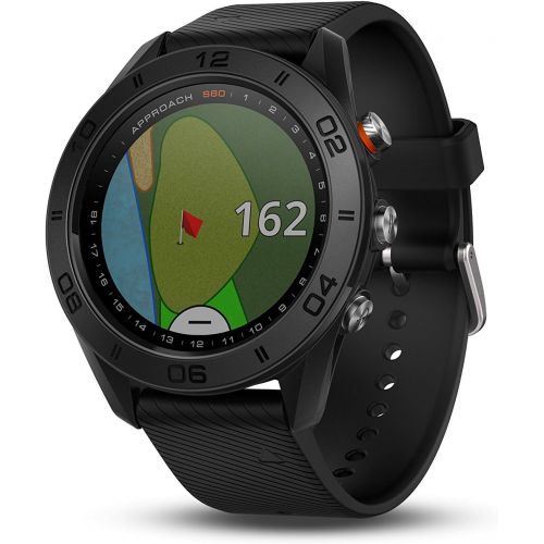 가민 Garmin Approach S60, Premium GPS Golf Watch with Touchscreen Display and Full Color CourseView Mapping, Black w/Silicone Band