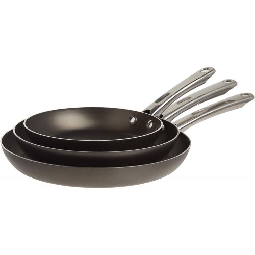  Farberware Kitchen Ease Nonstick Fry Pan Skillet Set, 8 Inch, 10 Inch, and 11 Inch, Black