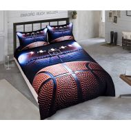 Mangogo 3D Print Basketball Bedding Sets Ball Duvet Cover Sets for Boys Twin Size (Style3)