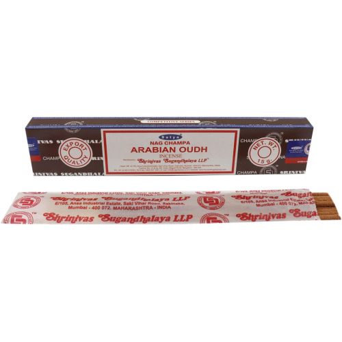 인센스스틱 Satya Nag Champa Arabian Oudh Agarbatti | Handrolled Masala Incense Sticks | 12 Packs of 15 Grams Each in a Box | Export Quality Product