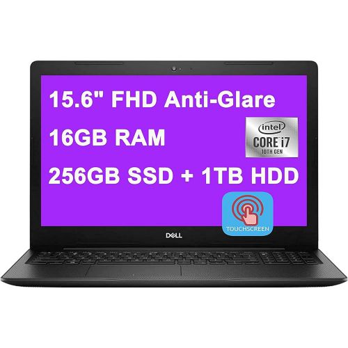 델 2020 Premium Dell Inspiron 15 3000 3593 Business Laptop 15.6 FHD Touchscreen 10th Gen Intel 4 Core i7 1065G7 16GB DDR4 256GB SSD 1TB HDD MaxxAudio Win10