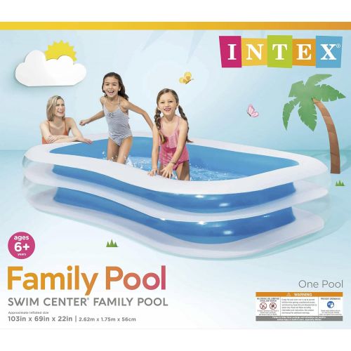 인텍스 Intex Swim Center Family Inflatable Pool, 103 X 69 X 22, for Ages 6+