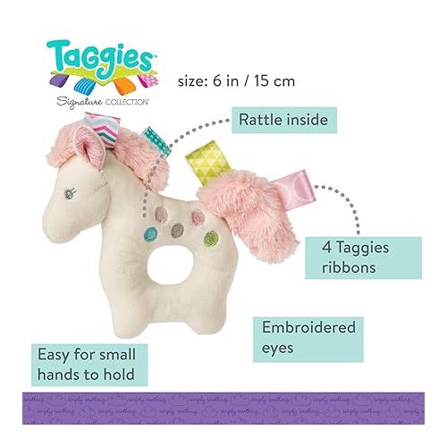  Taggies Embroidered Soft Ring Rattle, Painted Pony, 6-Inches
