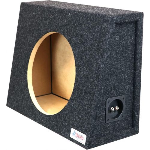  Atrend Bbox Single Sealed 12 Inch Subwoofer Enclosure - Car Subwoofer Boxes & Enclosures - Made in USA Premium Subwoofer Box Improves Audio Quality, Sound & Bass - Nickel Finish Subwoofer