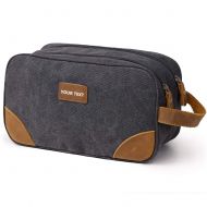 Kemys Mens Canvas Toiletry Bag Travel Bathroom Shaving Dopp Kit with Double Compartments, Unisex