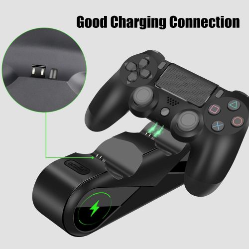  [아마존베스트]PS4 Controller Charger, atolla Playstation 4 Charging Station with LED Indicators and USB Charging Cable for DualShock 4, PS4 Controller Charger for PS4 / PS4 Slim / PS4 Pro Contro