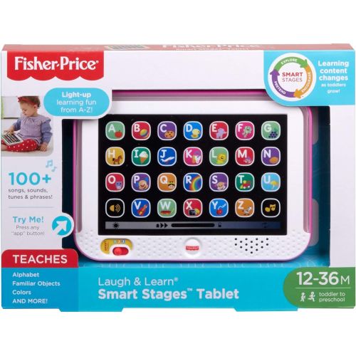  ?Fisher-Price Laugh & Learn Smart Stages Tablet - Pink, Interactive Pretend Computer Musical Learning Toy for Infants and Toddlers