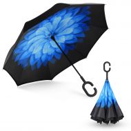 SHINE HAI Windproof Travel Umbrella, Double Canopy Construction, Automatic Open Close One Handed Operation, Compact Lightweight Umbrella Rain Snow