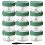 Sage Spoonfuls Glass Big Batch Baby Food Storage Containers - Set of 12 4-Ounce Jars - Dishwasher-Safe Glass Free of BPA, Phthalate, Lead, and PVC
