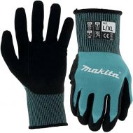 Makita Unisex FitknitA T 04123 FitKnit Cut Level 1 Nitrile Coated Dipped Gloves Large X Large, Teal/Black, Large X-Large US