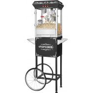 Great Northern Popcorn Company Great Northern Popcorn Black 8 oz. Ounce Foundation Vintage Style Popcorn Machine and Cart