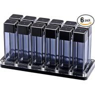 Normcore Single Dose Coffee Bean Storage Containers - 12 Tubes Espresso Bean Cellars with Stand & Hopper - One-Way Exhaust Valve - Capacity 25-28g - Lt Smoke Grey
